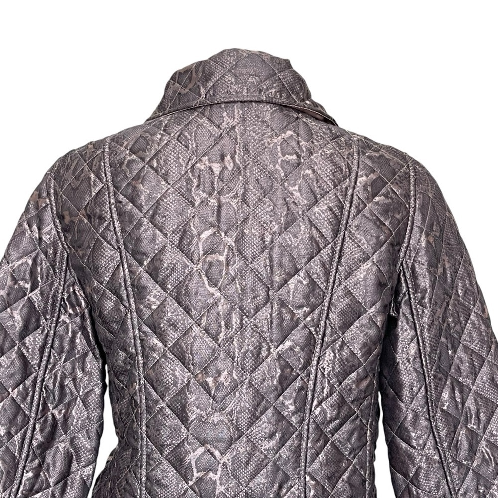 Chico’s Python Print Quilted Jacket Coat Women’s … - image 8